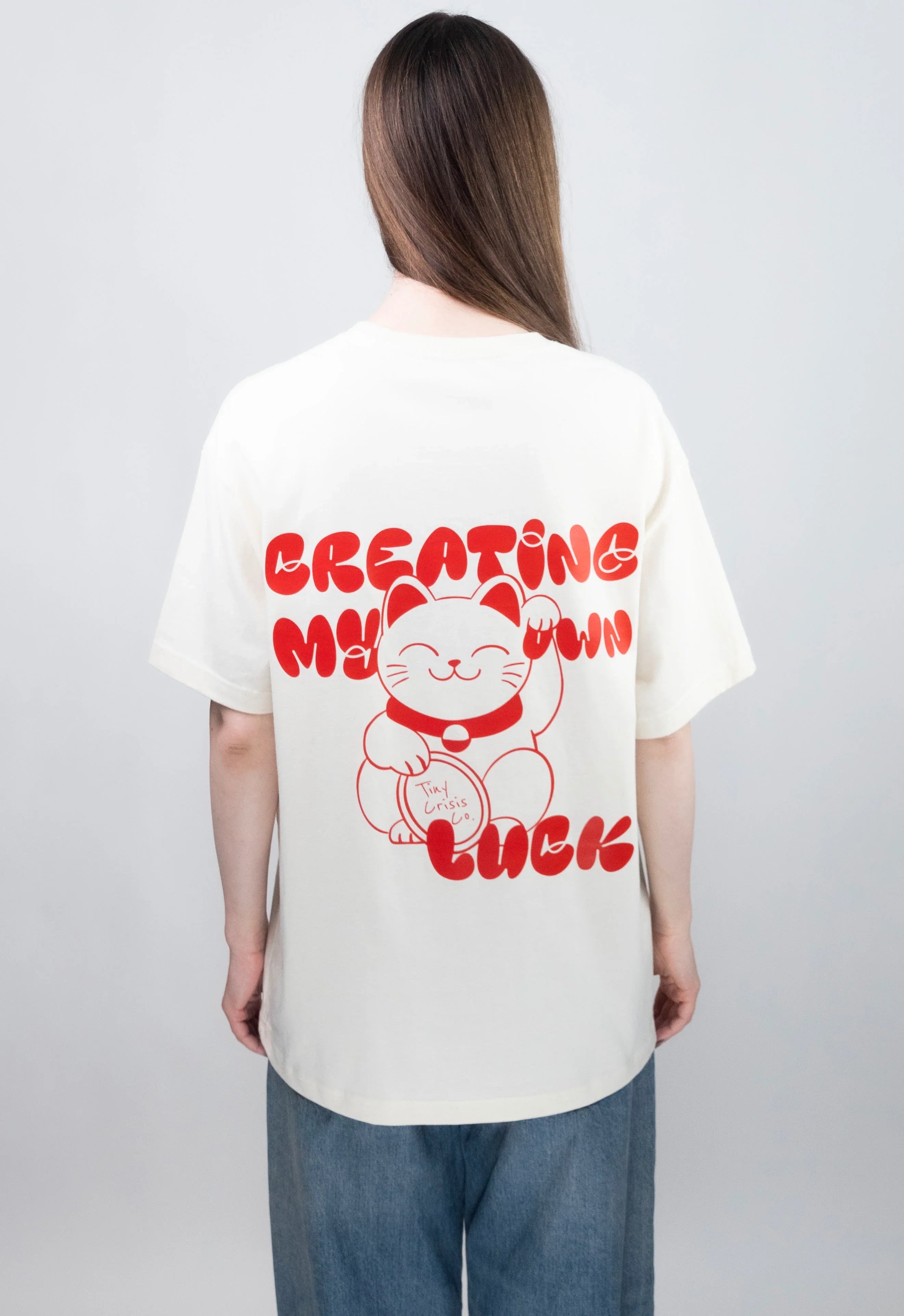CREATING MY OWN LUCK CLOUD SOFT TEE - BEIGE