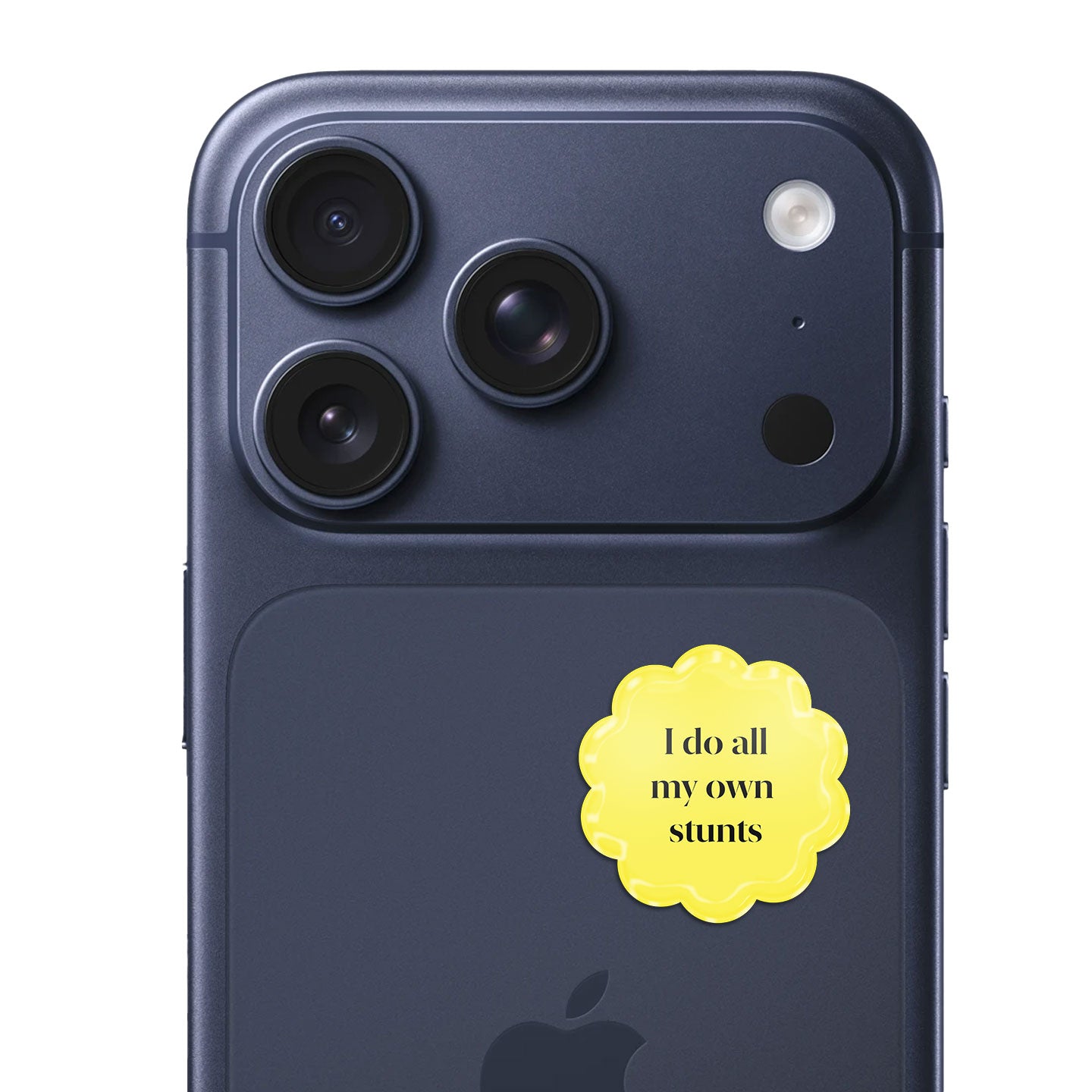 Phone case with a yellow sticker on a white background