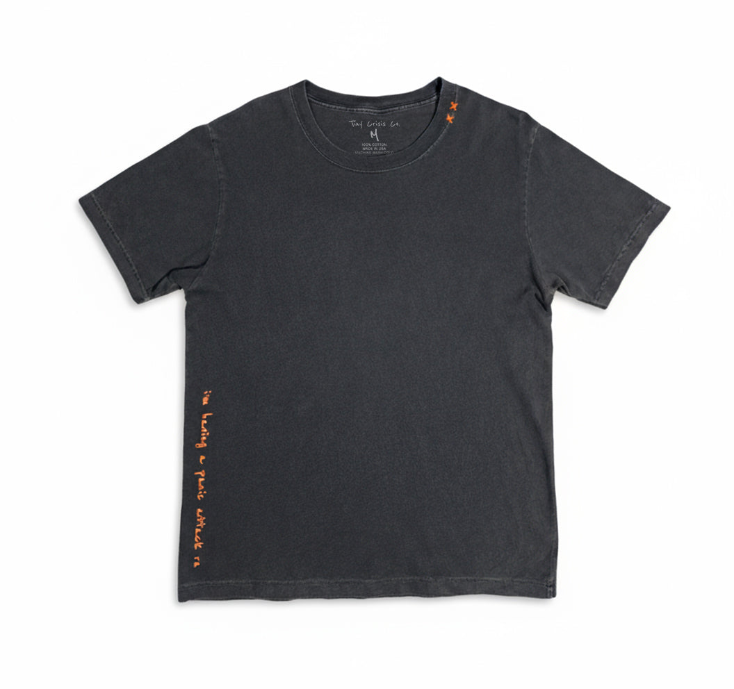 Panic Attack Soft Cotton Tee - Charcoal