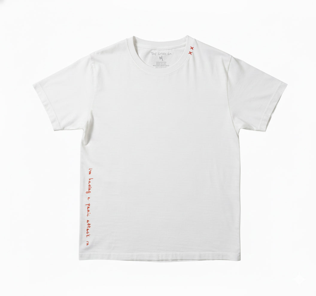 Panic Attack Soft Cotton Tee - Eggshell
